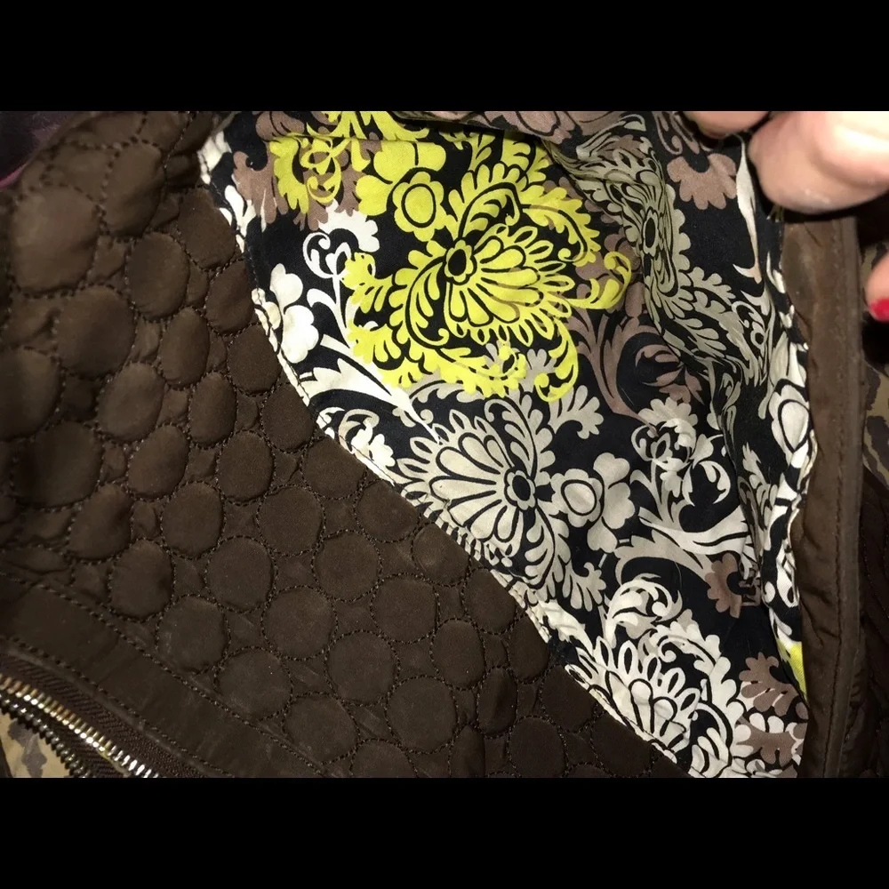 Vera Bradley brown quilted shoulder bag light wear